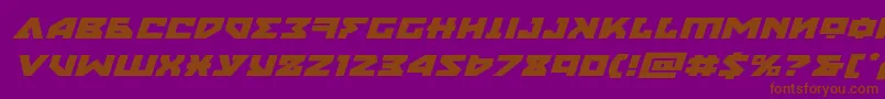フォントnyetexpandital – 紫色の背景に茶色のフォント