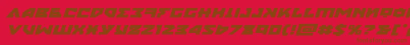 フォントnyetexpandital – 赤い背景に茶色の文字