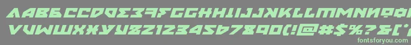 フォントnyetexpandital – 灰色の背景に緑のフォント