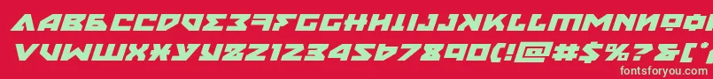 フォントnyetexpandital – 赤い背景に緑の文字
