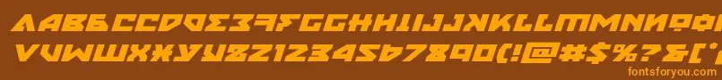 nyetexpandital Font – Orange Fonts on Brown Background