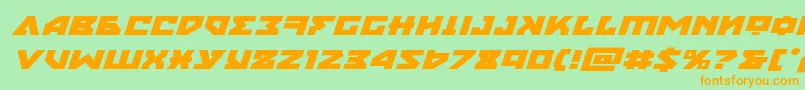 nyetexpandital Font – Orange Fonts on Green Background