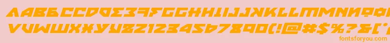 nyetexpandital-Schriftart – Orangefarbene Schriften auf rosa Hintergrund