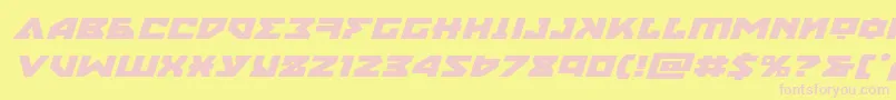 nyetexpandital Font – Pink Fonts on Yellow Background