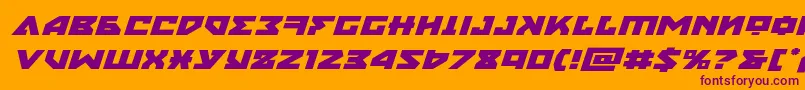 フォントnyetexpandital – オレンジの背景に紫のフォント