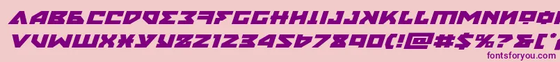 フォントnyetexpandital – ピンクの背景に紫のフォント