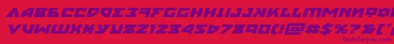 フォントnyetexpandital – 赤い背景に紫のフォント