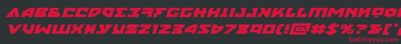 フォントnyetexpandital – 黒い背景に赤い文字