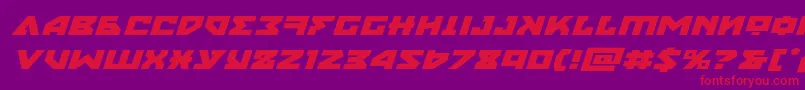 nyetexpandital-Schriftart – Rote Schriften auf violettem Hintergrund
