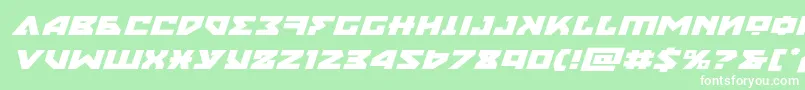 フォントnyetexpandital – 緑の背景に白い文字