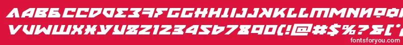 フォントnyetexpandital – 赤い背景に白い文字