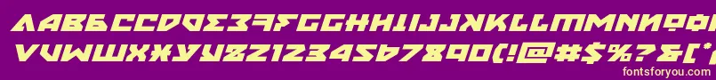 nyetexpandital-fontti – keltaiset fontit violetilla taustalla