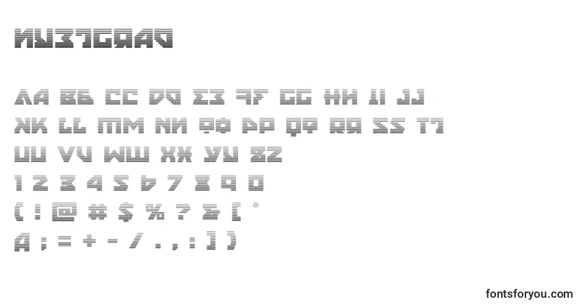 A fonte Nyetgrad (135848) – alfabeto, números, caracteres especiais