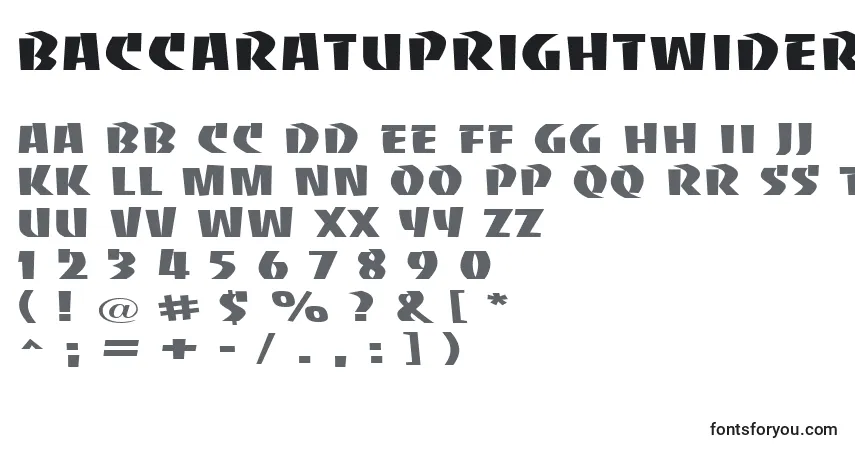 Schriftart BaccaratuprightwideRegular – Alphabet, Zahlen, spezielle Symbole