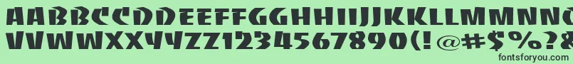 BaccaratuprightwideRegular Font – Black Fonts on Green Background