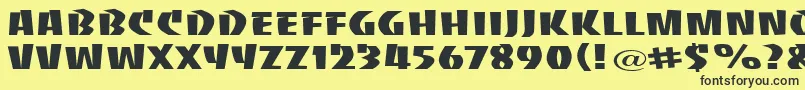 BaccaratuprightwideRegular Font – Black Fonts on Yellow Background