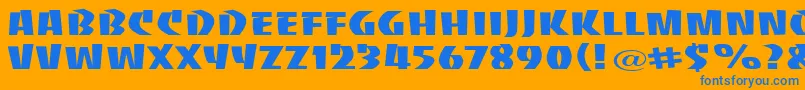 Шрифт BaccaratuprightwideRegular – синие шрифты на оранжевом фоне