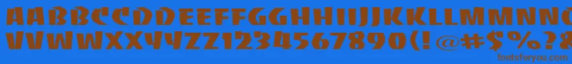 BaccaratuprightwideRegular Font – Brown Fonts on Blue Background