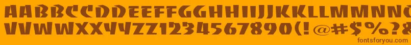 BaccaratuprightwideRegular Font – Brown Fonts on Orange Background