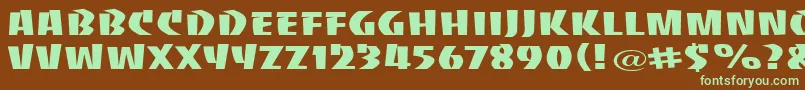 BaccaratuprightwideRegular Font – Green Fonts on Brown Background