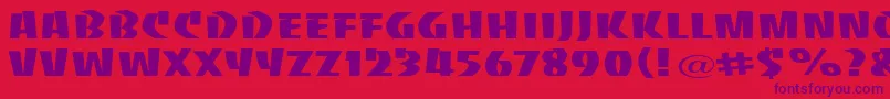 BaccaratuprightwideRegular Font – Purple Fonts on Red Background
