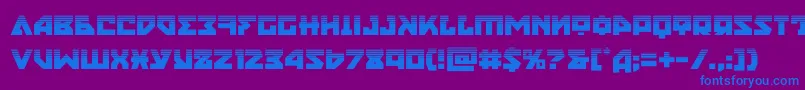 nyethalf-Schriftart – Blaue Schriften auf violettem Hintergrund