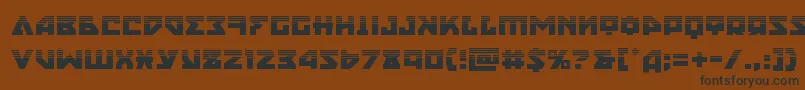 フォントnyethalf – 黒い文字が茶色の背景にあります