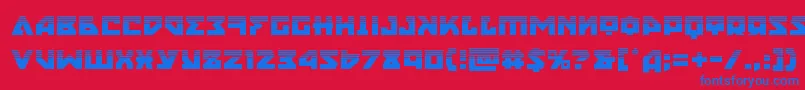 nyethalf-Schriftart – Blaue Schriften auf rotem Hintergrund