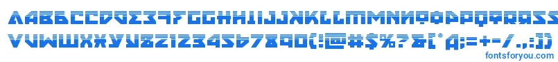 フォントnyethalf – 白い背景に青い文字