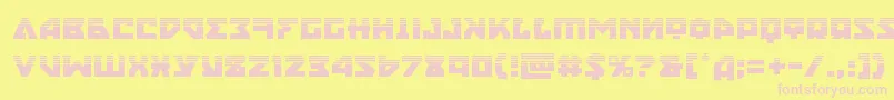 nyethalf-fontti – vaaleanpunaiset fontit keltaisella taustalla