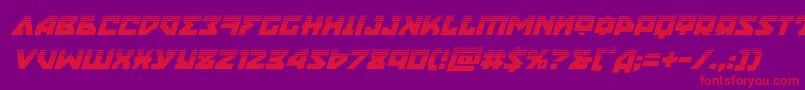nyethalfital-Schriftart – Rote Schriften auf violettem Hintergrund