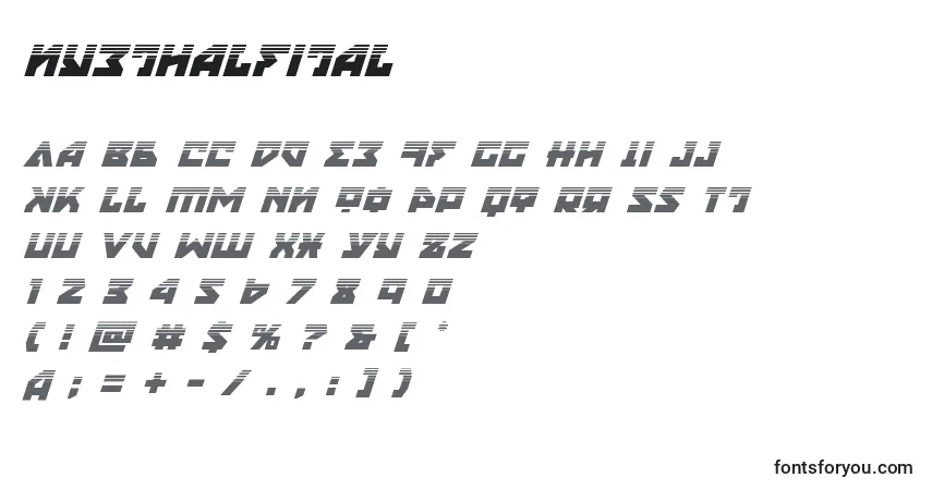 Nyethalfital (135855)-fontti – aakkoset, numerot, erikoismerkit