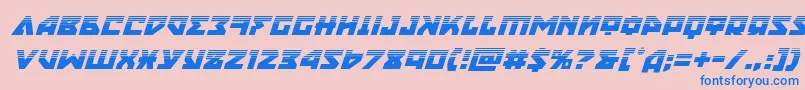 フォントnyethalfital – ピンクの背景に青い文字