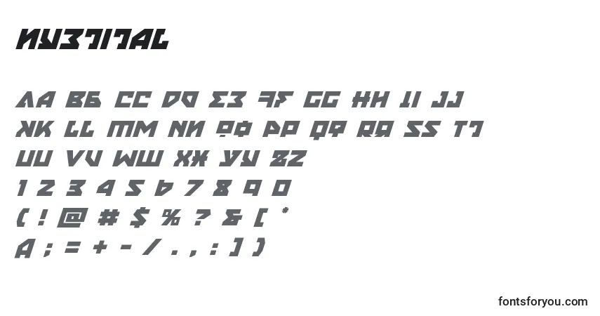 Nyetital (135857)フォント–アルファベット、数字、特殊文字
