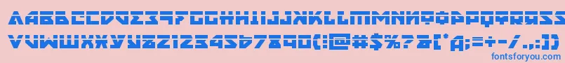 フォントnyetlaser – ピンクの背景に青い文字