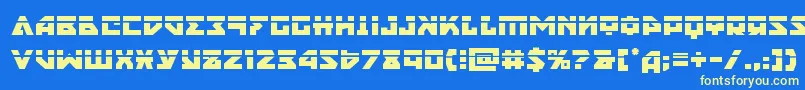 nyetlaser Font – Yellow Fonts on Blue Background