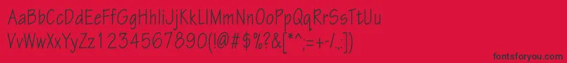 Eskiztwocondc-Schriftart – Schwarze Schriften auf rotem Hintergrund