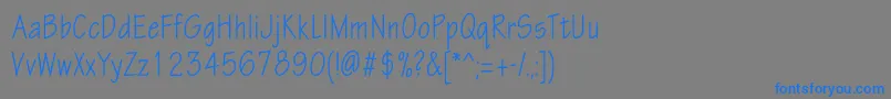 Шрифт Eskiztwocondc – синие шрифты на сером фоне