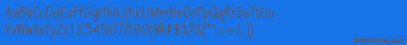 Eskiztwocondc Font – Brown Fonts on Blue Background