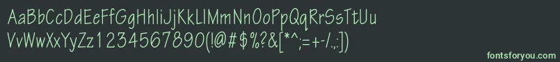 フォントEskiztwocondc – 黒い背景に緑の文字