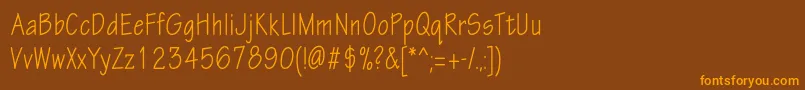Eskiztwocondc Font – Orange Fonts on Brown Background