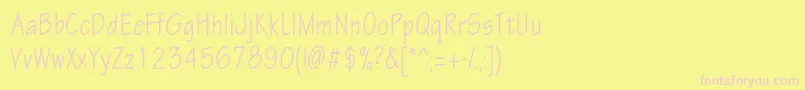 Eskiztwocondc Font – Pink Fonts on Yellow Background