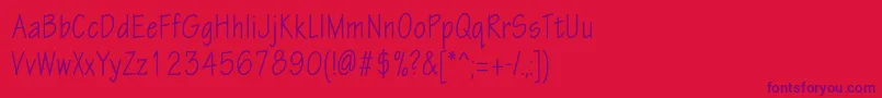 Eskiztwocondc Font – Purple Fonts on Red Background