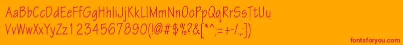 Eskiztwocondc-Schriftart – Rote Schriften auf orangefarbenem Hintergrund