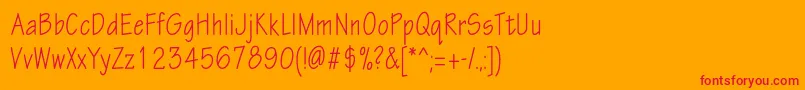 Eskiztwocondc Font – Red Fonts on Orange Background