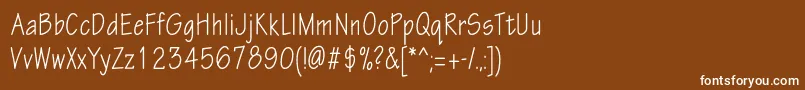 Шрифт Eskiztwocondc – белые шрифты на коричневом фоне