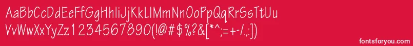 Шрифт Eskiztwocondc – белые шрифты на красном фоне