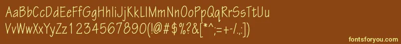 Eskiztwocondc Font – Yellow Fonts on Brown Background