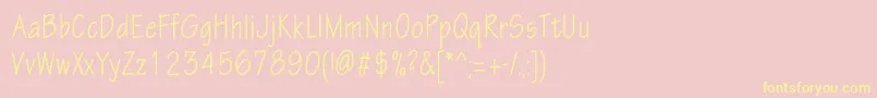 Eskiztwocondc Font – Yellow Fonts on Pink Background