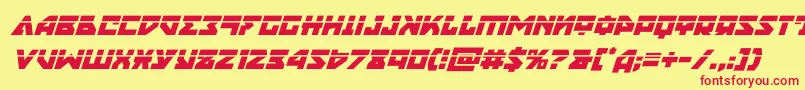 Czcionka nyetlaserital – czerwone czcionki na żółtym tle